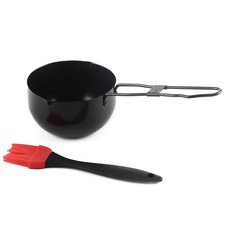 Lightweight Stainless Steel Cooking Pot with Handle for Picnic and Kitchen Use