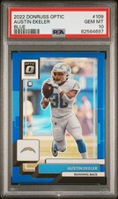 2022 Panini Donruss Optic Blue Austin Ekeler #109 /179 PSA 10