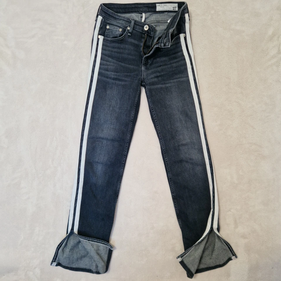Rag & Bone Damenjeans 27 x 31 Cate schwarz ausgestellt mittelhoher Bund - Bild 3 von 4