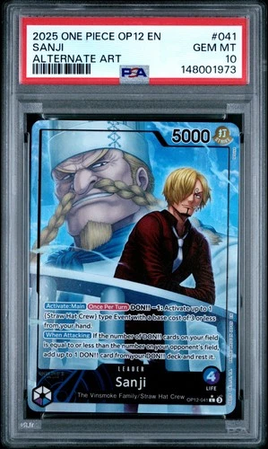 2025 ONE PIECE OP12-LEGACY OF THE MASTER ALTERNATE ART #041 SANJI PSA 10