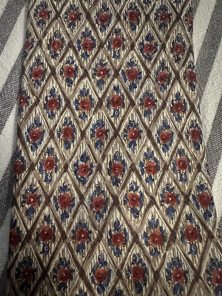 Corbata para hombre VALENTINO M.IN.ITALY flores de seda con estampado de logotipo, elegante, hermosa Foto 2 de 4