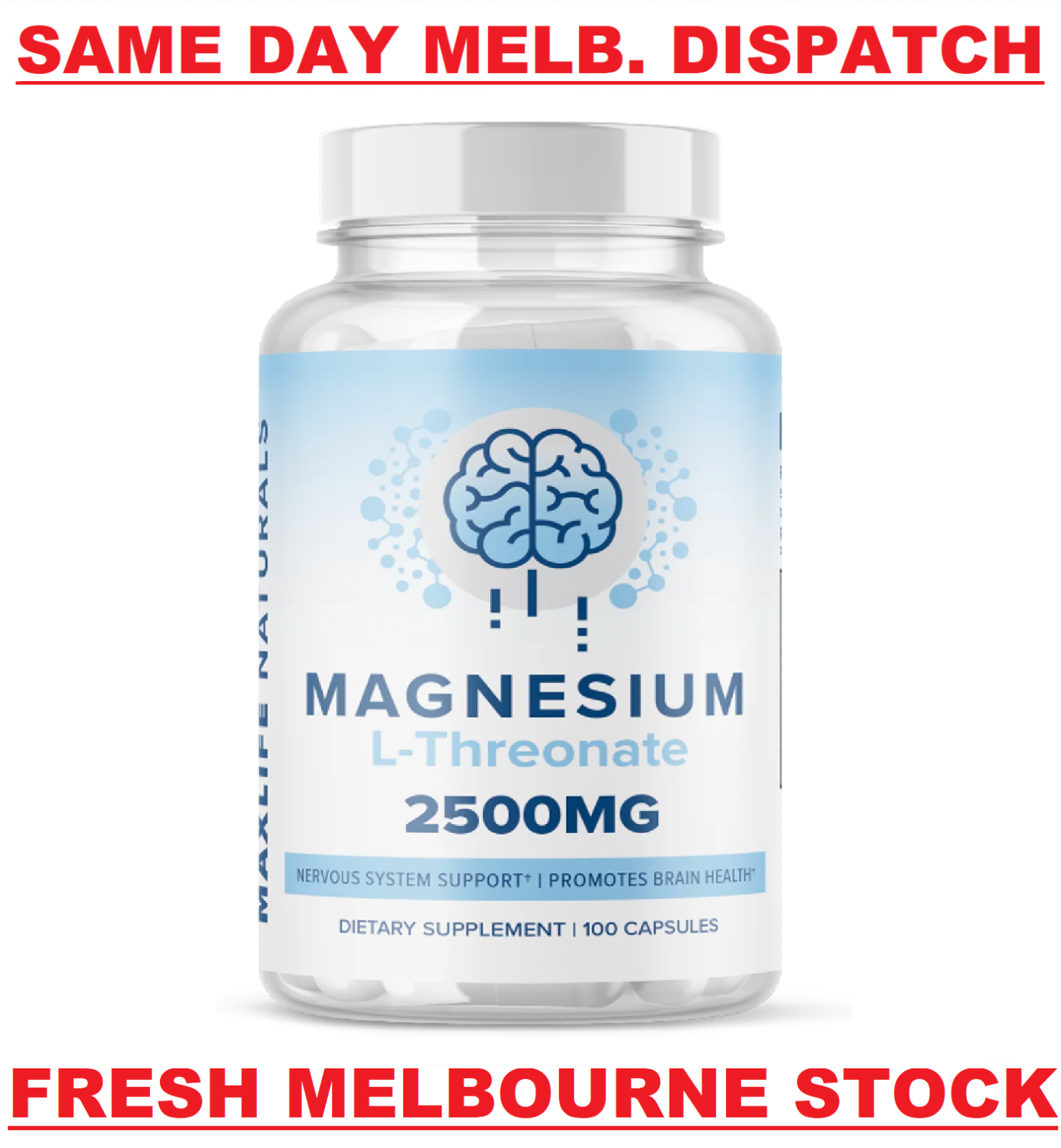 MaxLife Magnesium LThreonate 2500mg 100 Caps EXTRA STRENGTH PREMIUM