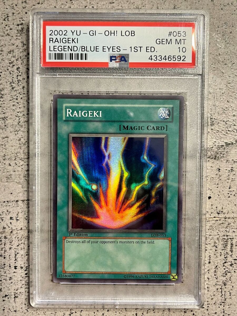 Yu-Gi-Oh! Legend of Blue Eyes Raigeki 1st Edition LOB-053 Yu-Gi-Oh! Legend of Blue Eyes Raigeki 1st Edition LOB-053