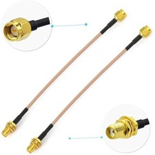 Bingfu SMA Female Bulkhead Mount to SMA Male RG316 Antenna Extension Cable 6" X2