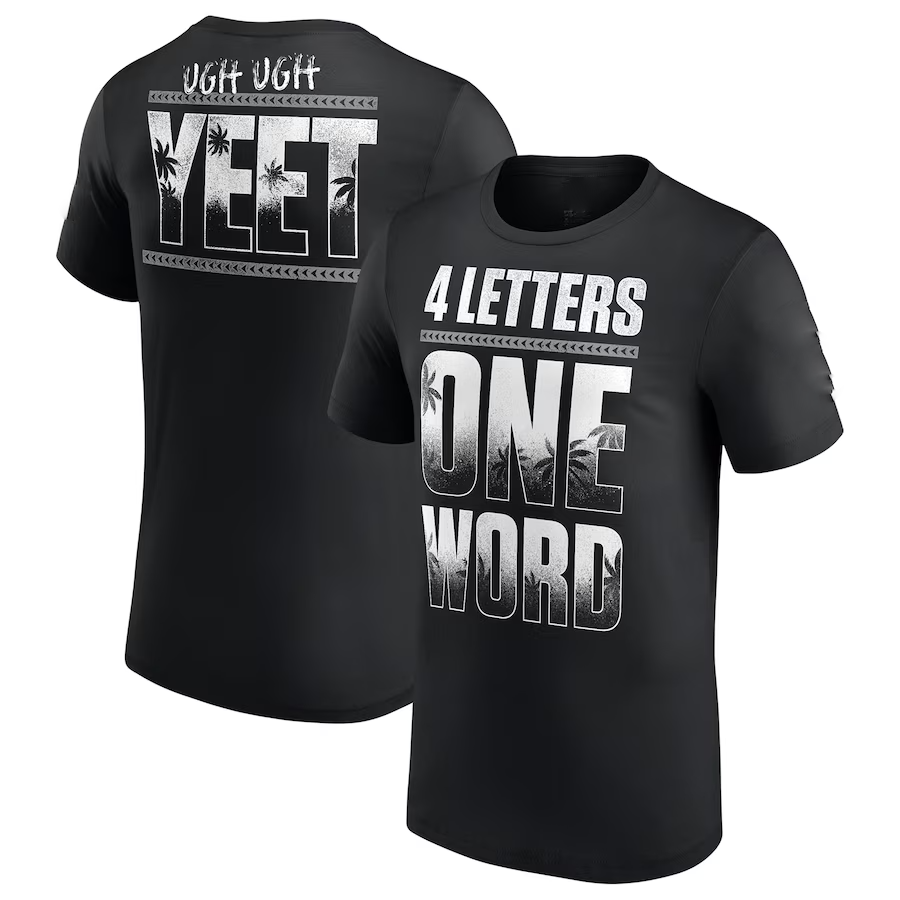 Men's Black Jey Uso Four Letters, One Word T-Shirt | eBay