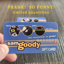 (2) Sam Goody Prank Gag Gift Card - Birthday Christmas Graduation Gag gift FUNNY