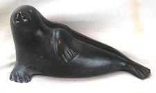 Vintage Canada Eskimo Inuit Art Soapstone Seal/Walrus Signed & Numbered Figurine
