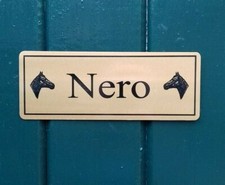 Bespoke Gold Horse Pony Name Plaque Stable Door Tack Room Sign 200mmX75mm