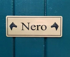 Bespoke Gold Horse Pony Name Plaque Stable Door Tack Room Sign 200mmX75mm