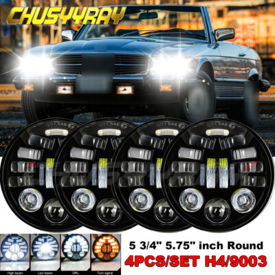 Fit Mercedes-Benz 380SL 450SL 560SL DOT 5.75'' Round LED Headlights Hi/Lo Beam