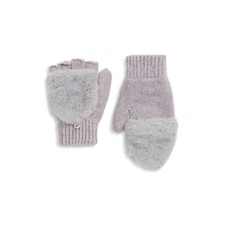 Capelli Girls Lavender Faux Fur Flip Chenille Mittens Fingerless Gloves One-Size