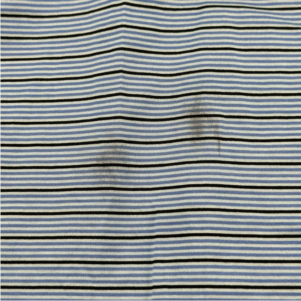 Peter Millar Shirt Mens Large Blue Striped Polo Crown Ease Short