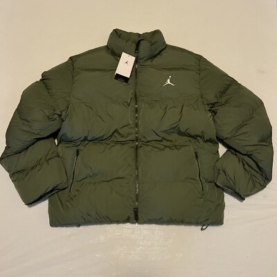 Nike Jordan Essentials Poly Puffer Jacket Olive FB7331 340 Mens Size XXL NWT