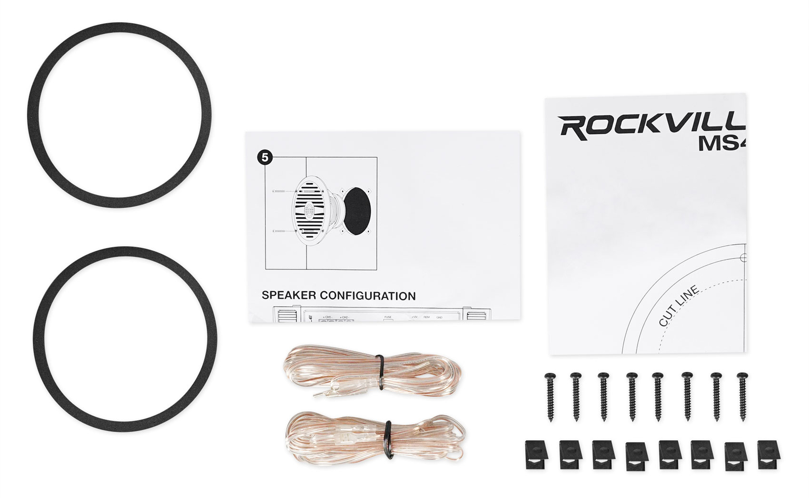 4 Лодочные колонки Rockville MS40B Chrome с 4 200-ваттными башнями для морского вейкбординга