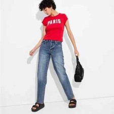 Women's High-Rise EasyRigid Straight Jeans - Wild Fable MEDIUM Wash 0