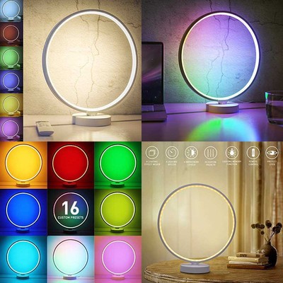 Modern Nightstand Lamp 6 Lighting Effect Modes 7 Colors Dimmable Table Circle Ei Ebay