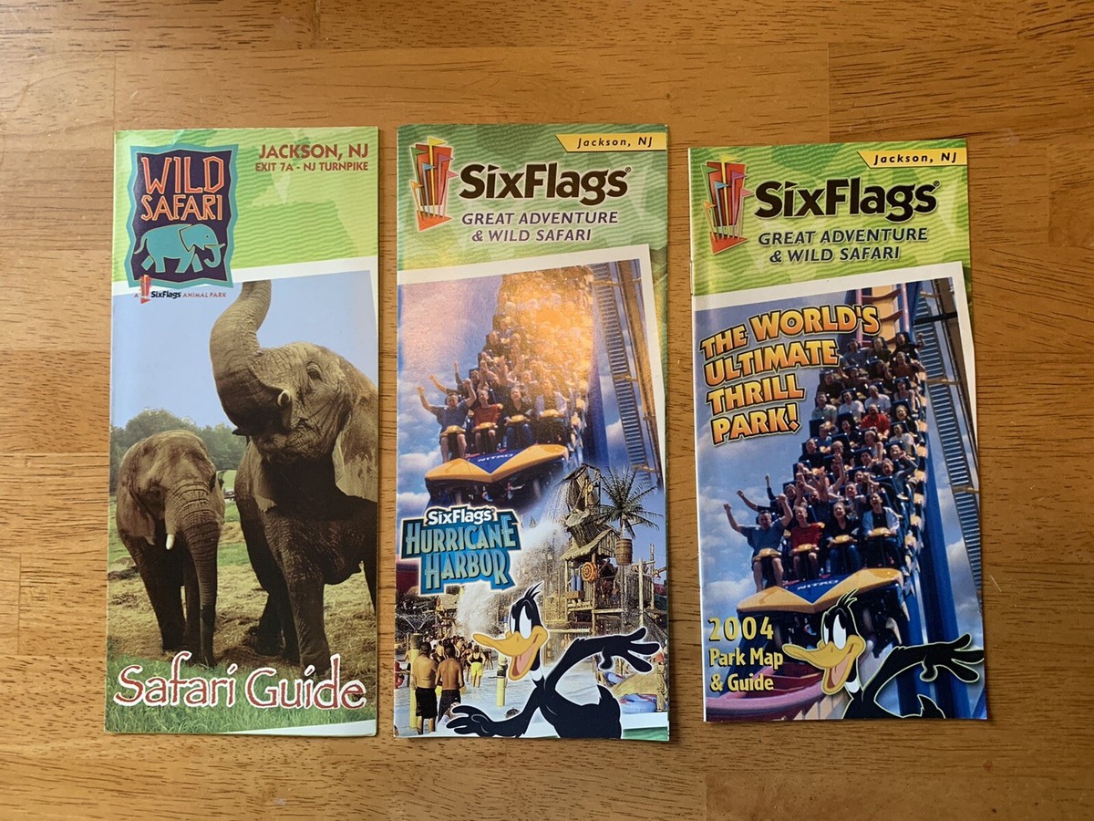 2004 Six Flags Great Adventure Park Map Brochure and Park Guides