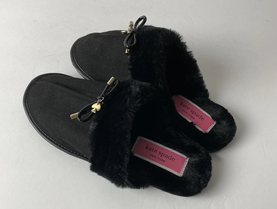 Zapatillas Kate Spade forradas de piel sintética con encaje negras talla 7 B Foto 2 de 4