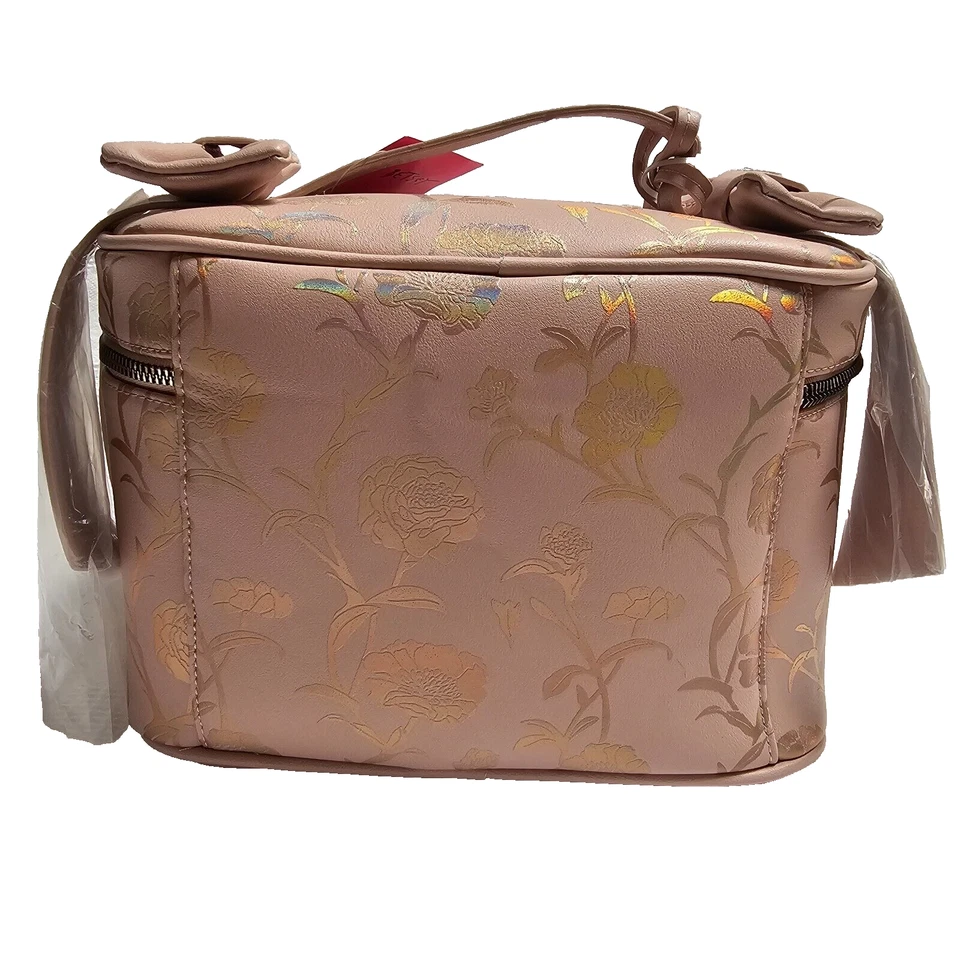 Bolso de cosméticos Betsey Johnson para mujer tren con arco aislado floral rubor desnudo peonía Foto 4 de 4
