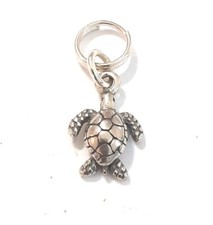 Tortoise Turtle 925 Sterling Silver Traditional Charm Pendant 8x15 mm