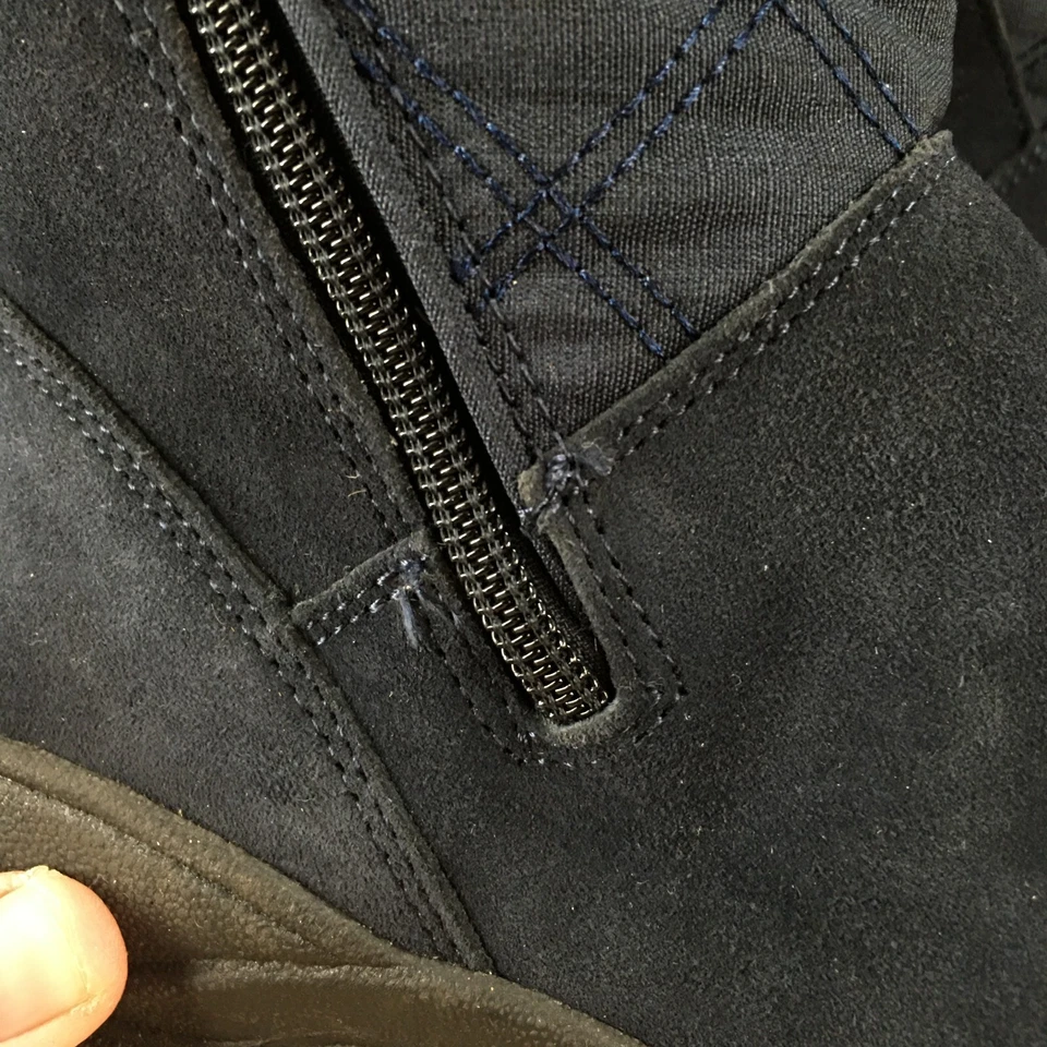 Botas Lands End Mujer 8.5B Invierno Azul Acolchado Cremallera Lateral Cuero Media Pantorrilla 503405 Foto 4 de 4