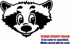 Vinyl Decal Sticker - Cute Raccoon Face Car Truck Bumper Window Wall JDM Fun 7"