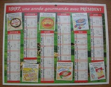 CALENDRIER Publicitaire PRÉSIDENT de 1997