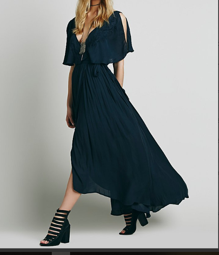 Blue Fiona Maxi Wrap Dress | eBay