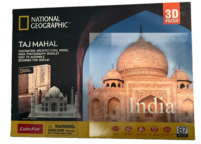 TajMahal INDIA 3D National Geographic 87pc Puzzle ARCHITECTURAL No Glue, Sealed