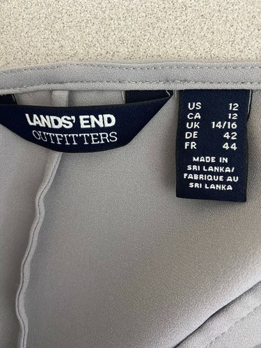 Top donna Lands’ End Outfitters grigio manica lunga spalle con bottoni taglia 12 - Foto 4 di 4