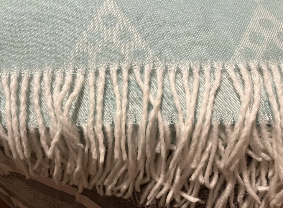 Haven Earth THROW BLANKET Cotton Blend 60x80" Turquoise White South Africa NWOT - Image 4 of 4