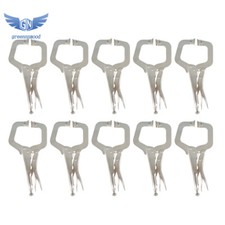 Adjustable 10 Pack 11-Inch Swivel Pad Locking C-Clamp Locking Pliers New