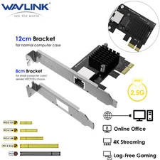 2.5G Base-T PCIe Network Card 2500/1000/100Mbps PCI Express Ethernet Adapter