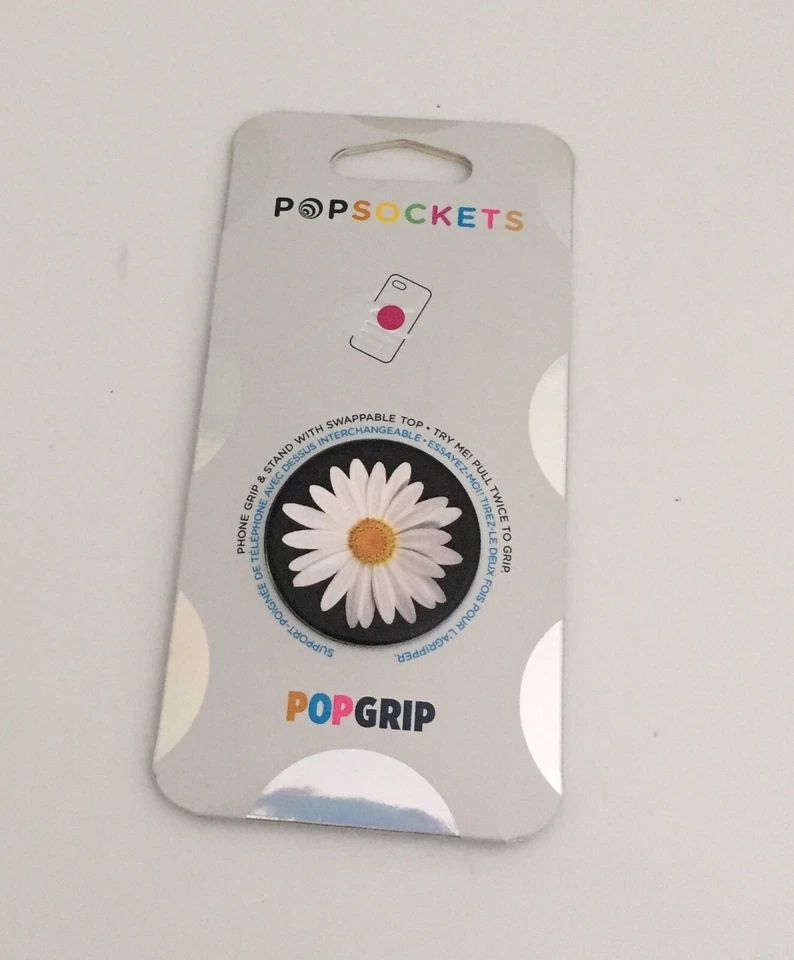 PopSockets PopGrip Expanding Stand and Grip with Swappable Top - White Daisy - Image 2 of 3