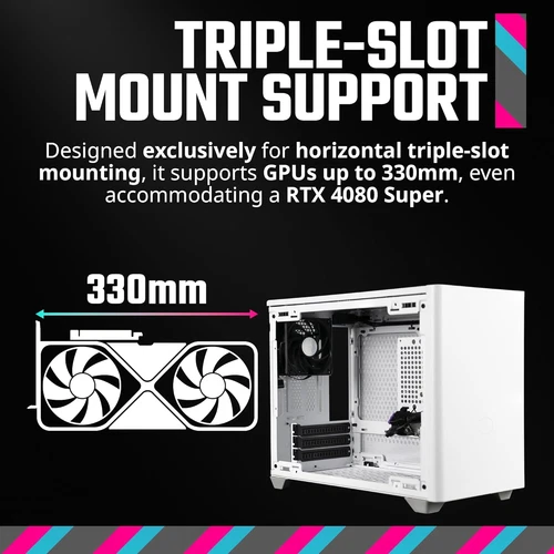 NR200 White Mini-ITX PC Case, 330mm Horizontal Triple-Slot Mount GPU, 240mm|2...
