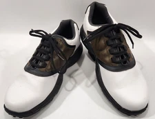 FootJoy GreenJoys Mens Golf Shoes White Brown Size 8.5 Leather Lace Up 45516
