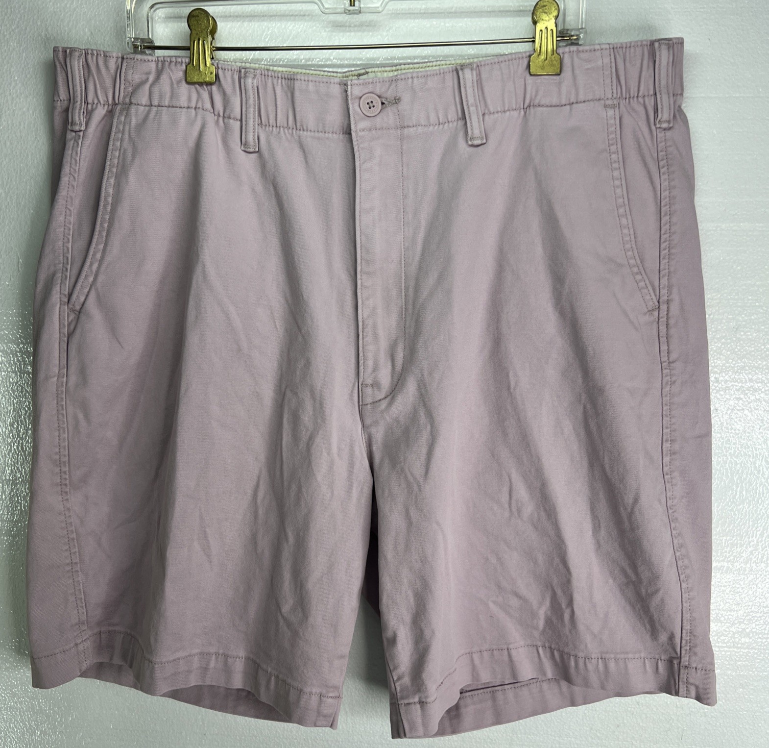 Levis Mens XX Chino EZ Shorts Size XL Pink Drawstring Flexible Waist Elastic EUC