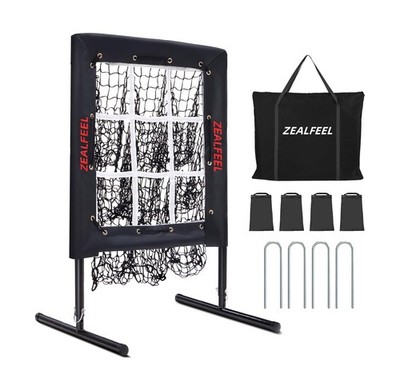 Baseball Pitching Net, 9 Hole Pitching Net with Strike Zone, 5 Height Adjusta...