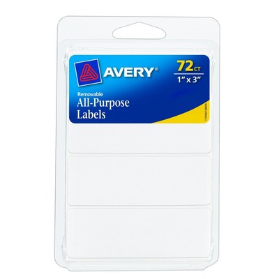 Avery Removable Writable Rectangular Labels, 1 x 3 Inch, White - Pack of 2 (6...