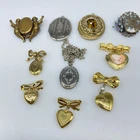 Lot of 10 Vintage LOCKETS Brooches Pendants Costume Jewelry