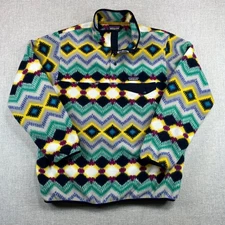 Patagonia Synchilla Snap T Lightweight Fleece Pullover Women XL Aztec Gorp Cozy