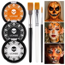 White Foundation Black Orange Face Body Paint with Black White Orange