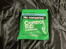 No Nonsense Control Top Pantyhose Tan  87 Med-tall B  Sandalfoot Toe NEW