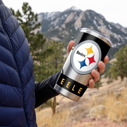 NFL Football Pittsburgh Steelers 20oz Stainless Steel Tumbler with Lid - Grea... - Picture 2 of 8