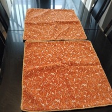   Embroidered  Cushion Covers 23” X23  Large, Gold /ORANGE. New A