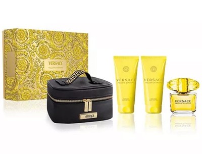 VERSACE YELLOW DIAMOND for Women 4 pcs SET 3.0 oz EDT +Shower Gel+ Lotion+Travel