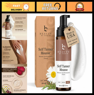 Ultra Dark Self Tanner Mousse - Natural Organic Foam, Streak-Free Sunless Tan