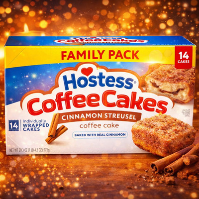 Hostess Cinnamon Streusel Coffee Cakes (Family Pack) - 14 Count, 20.3oz Carton