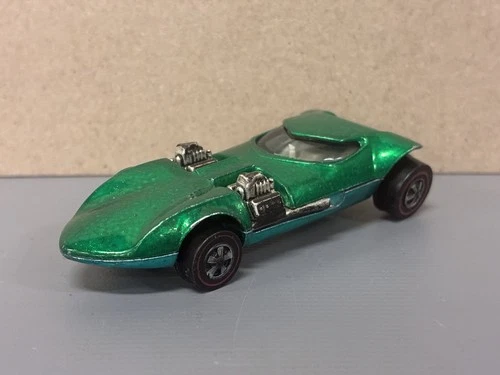 Redline Hot Wheels Factory Error Green Top Aqua Base Twinmill