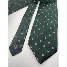 Brooks Brothers Makers Silk Tie Green Orange Geometric Hexagon Woven England USA